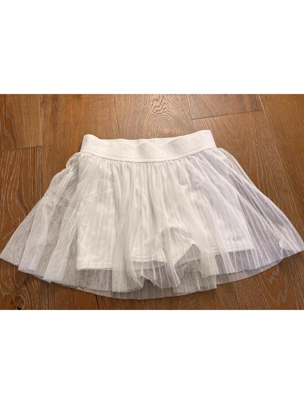 Alo Yoga White Mesh Skirted Shorts Tennis Skort Small